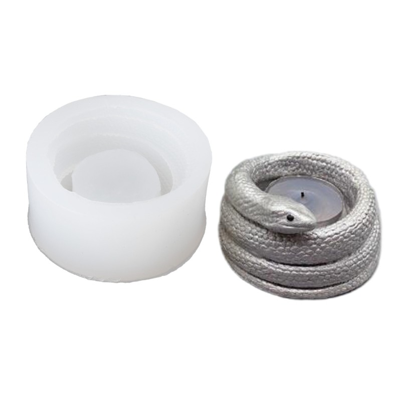 

3D Coiled Snake Holder Silicone Molds DIY Resin Table Ornament Plaster Mould Tealight Resin Mould Easy to Clean