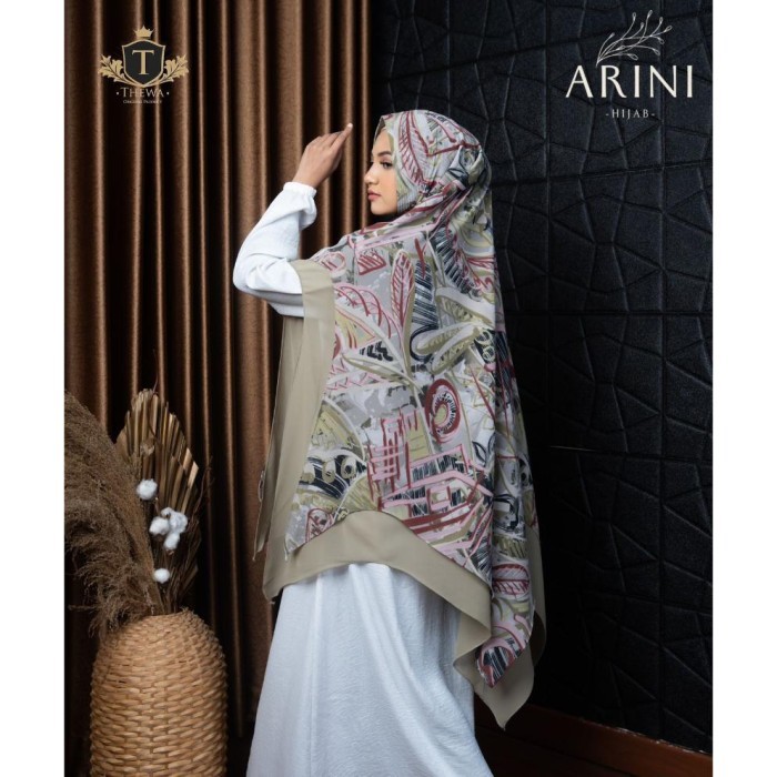 Kerudung/Khimar/hijab “ARINI MOTIF ''Jumbo Lancip ORIGINAL THEWA - PEACH