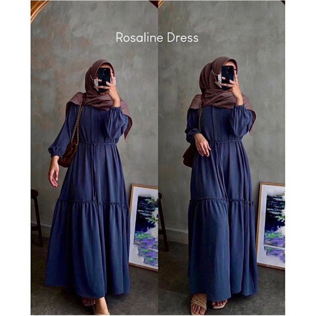 MEQA DAILY - MEGA DAILY - Rosaline Dress Gamis Wanita Muslimah