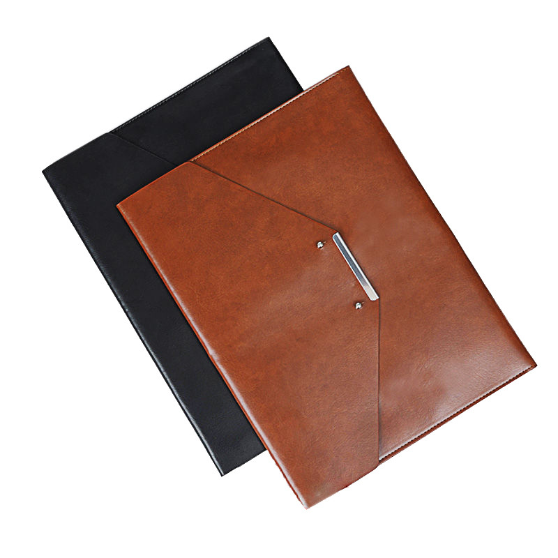 

A4 Document File Folder with Magnetic buckle Padfolio Fichario Briefcase Organzier Executive Cabinet PU Leather Office Bag