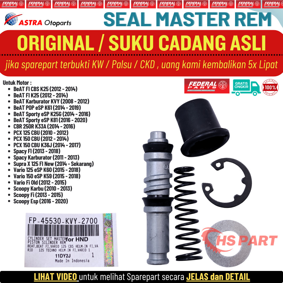 Seal master Rem Beat Fi Esp POP Street POP Vario 125 150 Old Led Scoopy Spacy PCX 150 Original