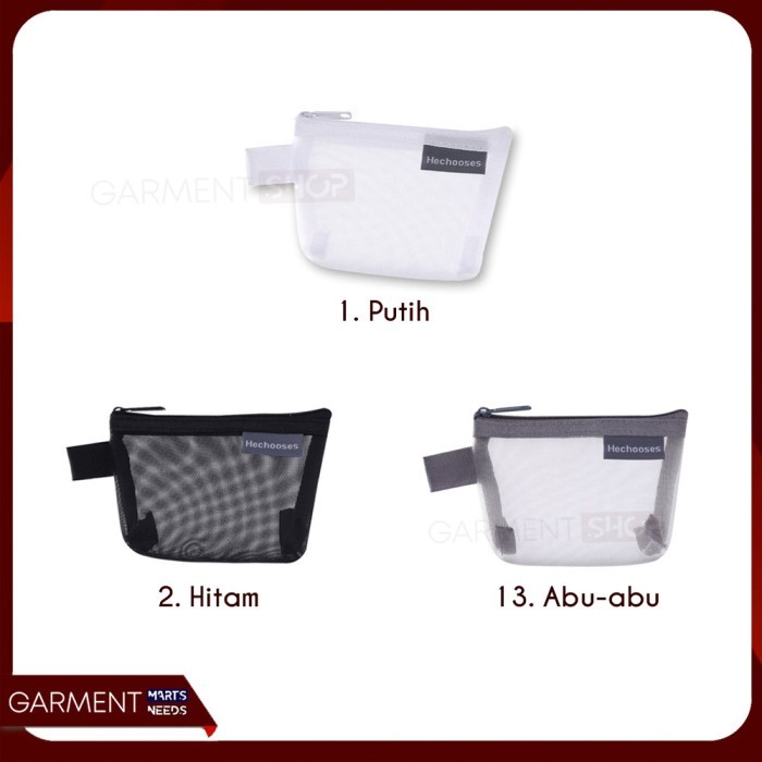 

Tas Pouch Mini Jaring Transparant Alat Tulis Dompet Serbaguna Penyimpanaan Make Up Headphone Uang - RANDOM