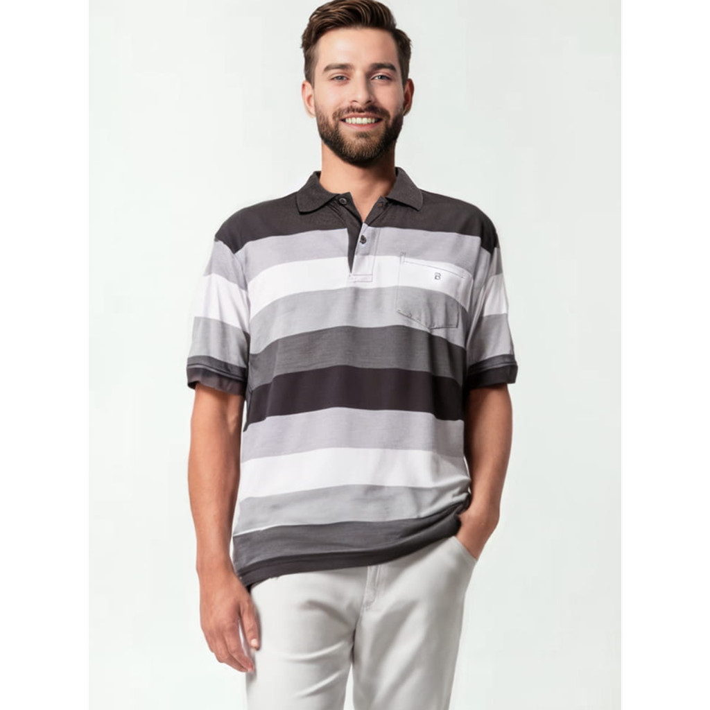 Baverre Man by Hassenda - Kaos Polo Pria Lengan Pendek Rico Hitam