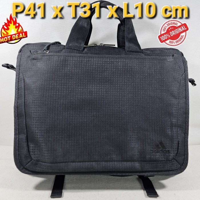 Adidas original 2way travel shoulder messenger bussines sport bag tas nylon ringan multi fungsi bisa