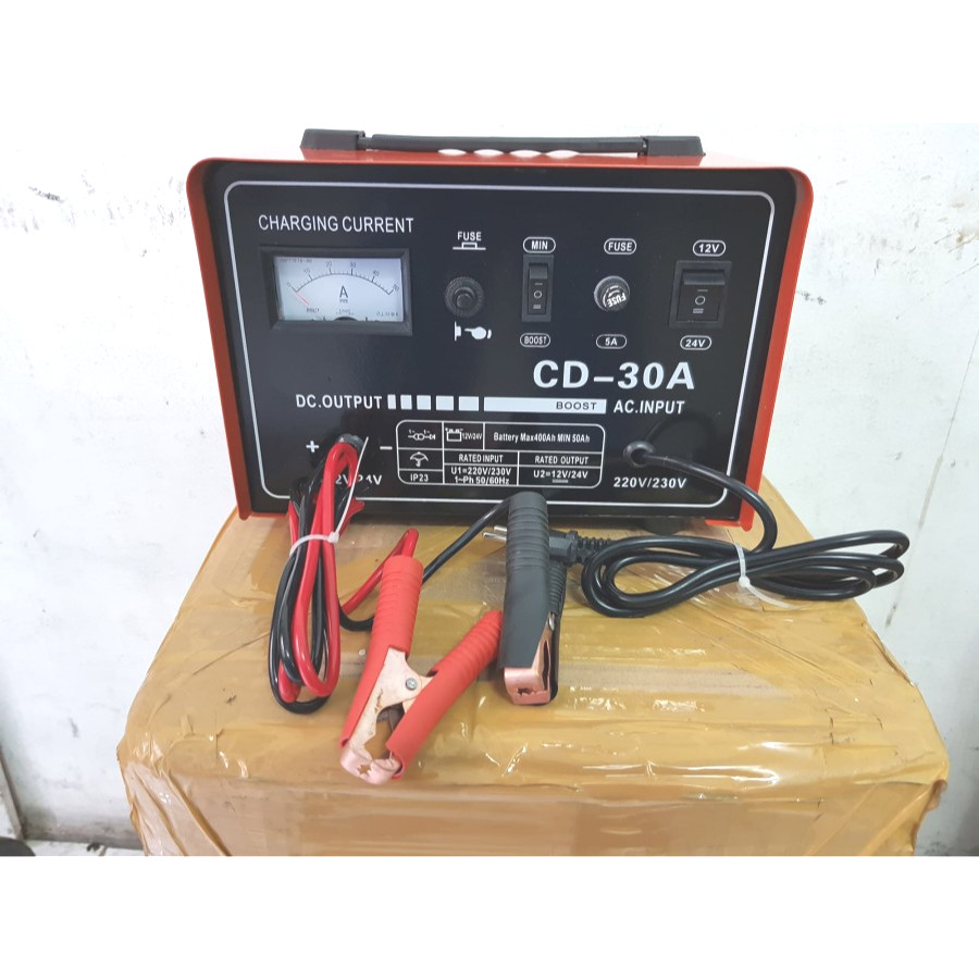Rocia CD-30A Charger Cas Casan Aki 30a 30amper 30 Ampere 12v & 24v  12volt 24volt Baterai Aki Kering