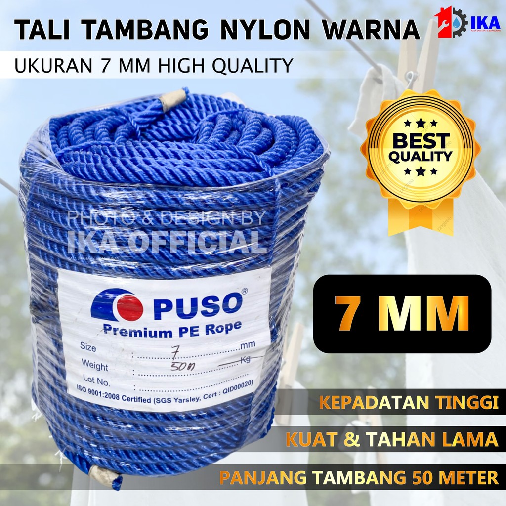 

TALI TAMBANG PLASTIK 7 MM 50 METER / TALI TAMBANG PPD 7 MM / TALI MOBIL PICK UP DAN FUSO / Promo Termurah Tali Tambang 7mm per roll Tali Nylon Nilon / Tali Tambang Plastik Kecil PE 7 mili / Tali Tampar / Tali Layangan / Tali Pertanian - Tali Tenda