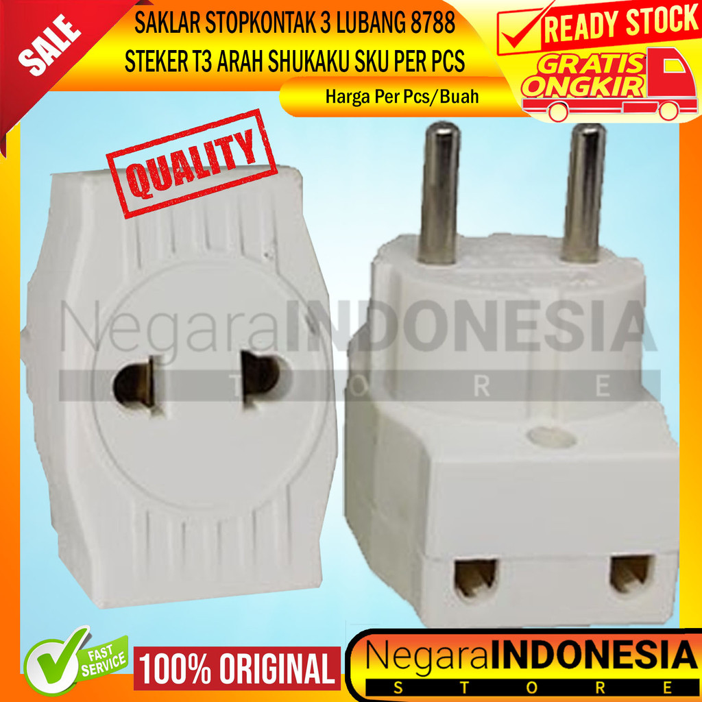 Shukaku Steker T Multi Colokan Sku 8788 Colok Tee Multi Cabang Colokkan Listrik Listerik Listrik 3 L