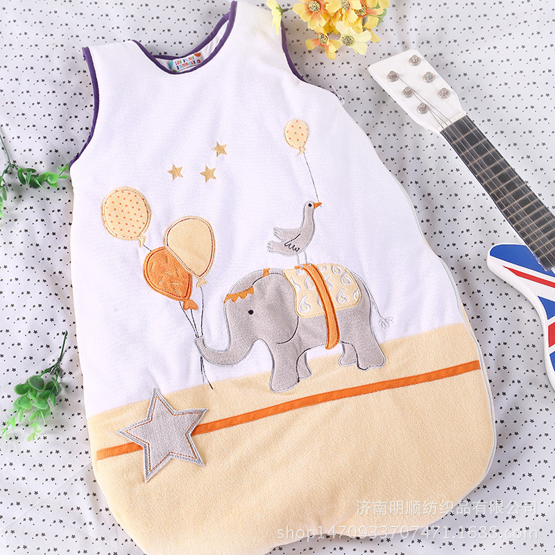 New Baby Embroidered Sleeping Bag Children's Anti-kick Vest Maternal Child Supplies Cotton Skin-frie