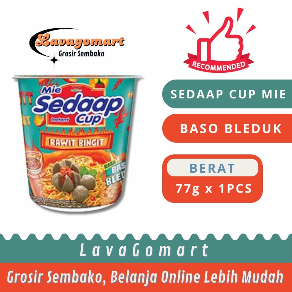 

SEDAAP CUP MIE INSTAN BASO BLEDUK 77g - 1 PCS - LAVAGOMART - BANDUNG