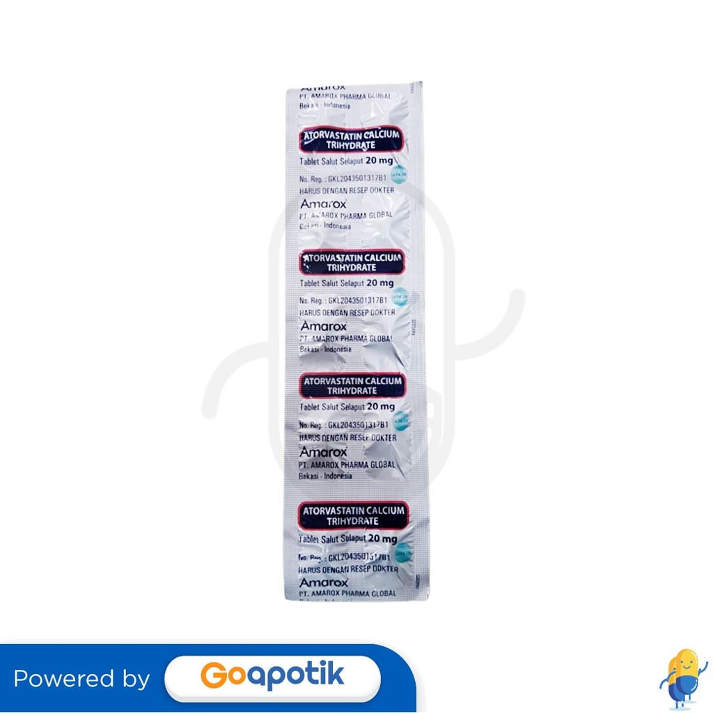 Atorvastatin Calcium Trihydrate Amarox 20 Mg Strip 10 Tablet
