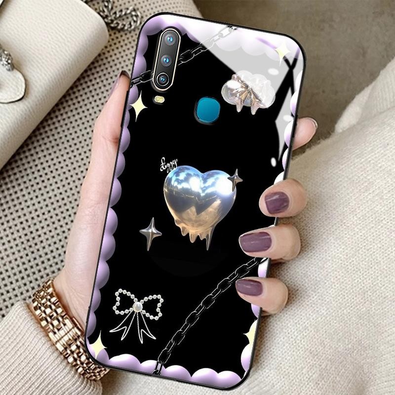 Hard Case Glass Kaca For Vivo Y17 Y17s Y15 Y15s Y15a Y15c Y16 Y19 Y12 Y12a Y12s Y12i Y11 2019 Y11s C