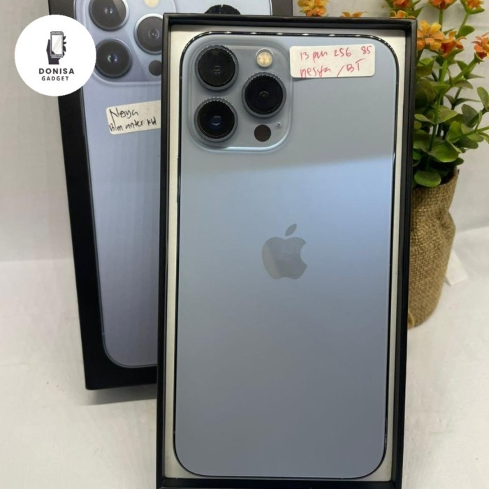 IP 13 Pro Max 256GB - Resmi Ibox - Fullset Second - Sierra Blue BH89%