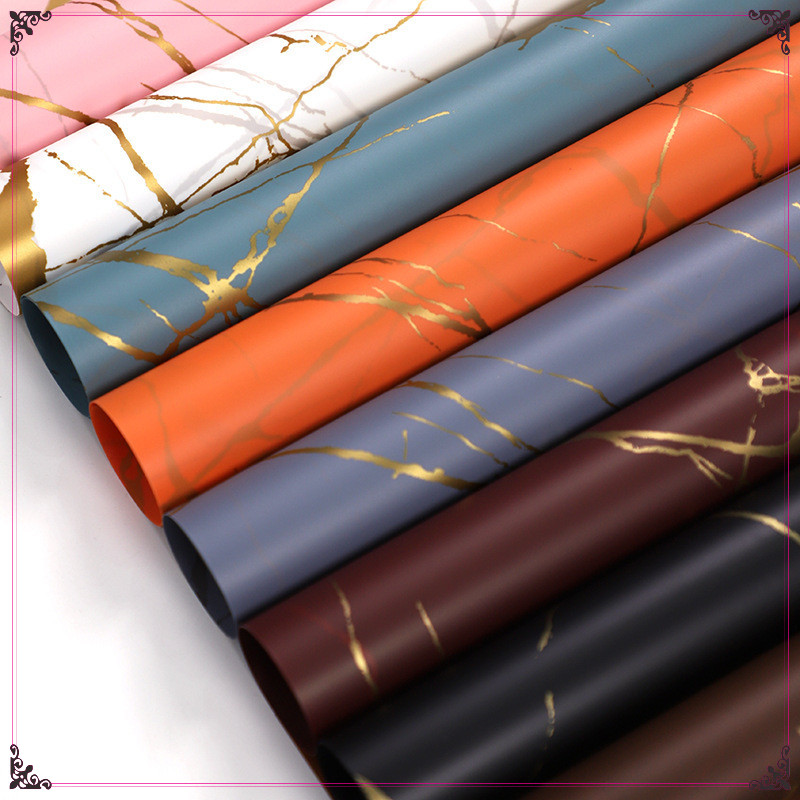 

(5 lembar) Kertas Buket Cellophane Golden Marble/Flower Wrapping Marmer/ kertas buket murah