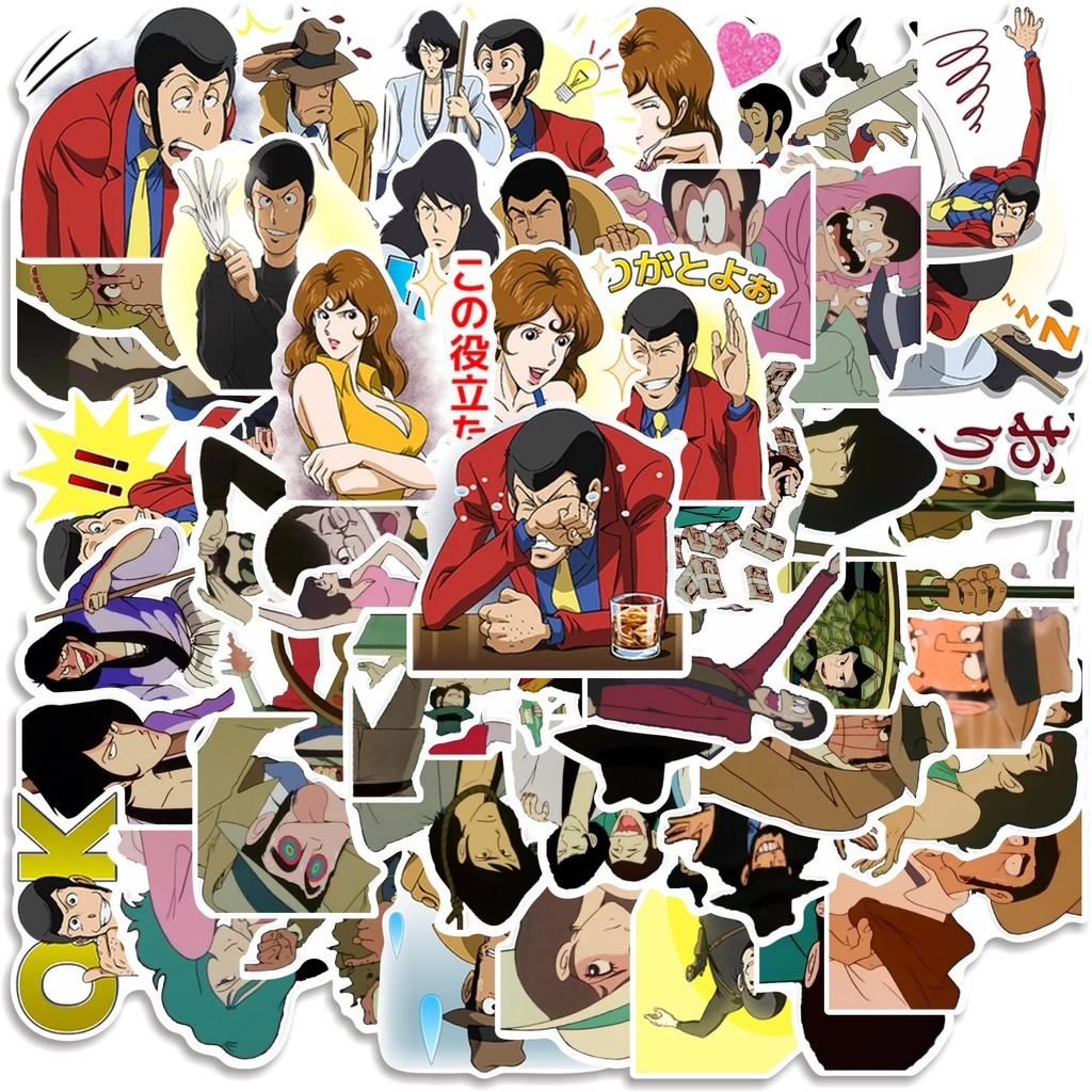 

COD 50 Pcs Stiker LUPIN III Lucu Anti Air Untuk Dekorasi Notebook Sepeda Skateboard Handphone