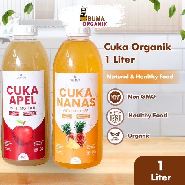 

ALAMEE Cuka Apel Nanas Original Vinega With Mother Organik Pine Apple Cider Vinegar Vinega buma