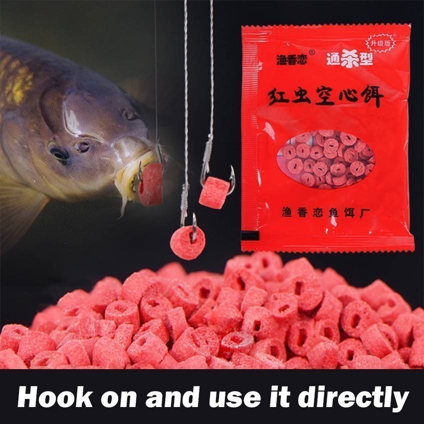 1000Pcs/Set Umpan Pelet Cacing Darah Umpan Ikan Mas Umpan Pancing Pelet Ikan Cacing Darah Merah