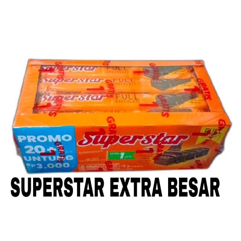

pekanbaru / NEW SuperStar Wafer Coklat Extra Besar isi 20+1 @16gr