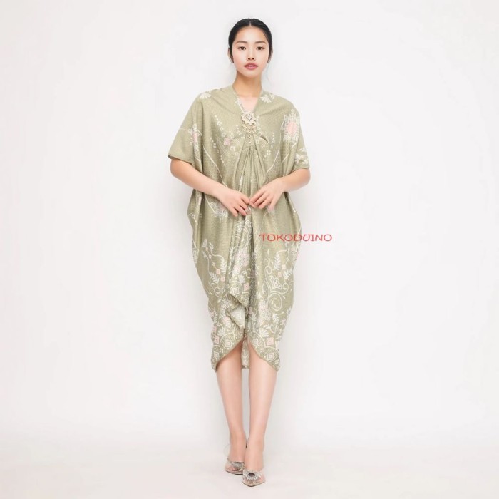"SKY.LD" - TD141 KAFTAN BATIK SATIN KAFTAN BATIK SATIN KAFTAN LEBARAN BROSS - 141_CBP_GREEN