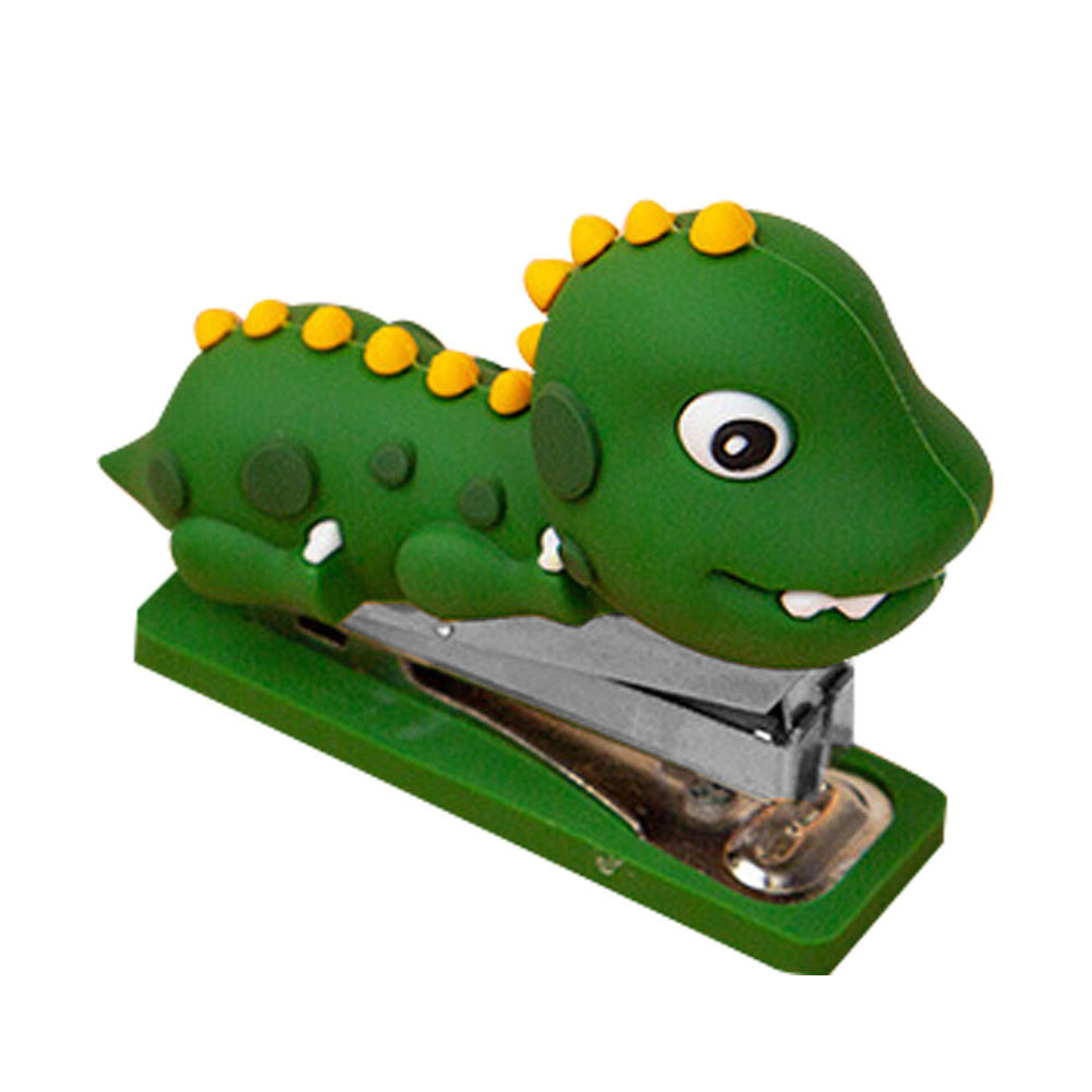 

Mini Stapler Dinosaur Decors Office Desk Staplers Stapling Tool Reusable Small Silicone Desktop Accessories