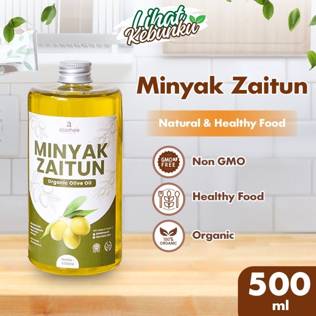 

ALAMEE Minyak Zaitun Olive Oil Extra Virgin Untuk Diminum Organik Murni Asli Masak EVOO 500ml LIHAT KEBUNKU