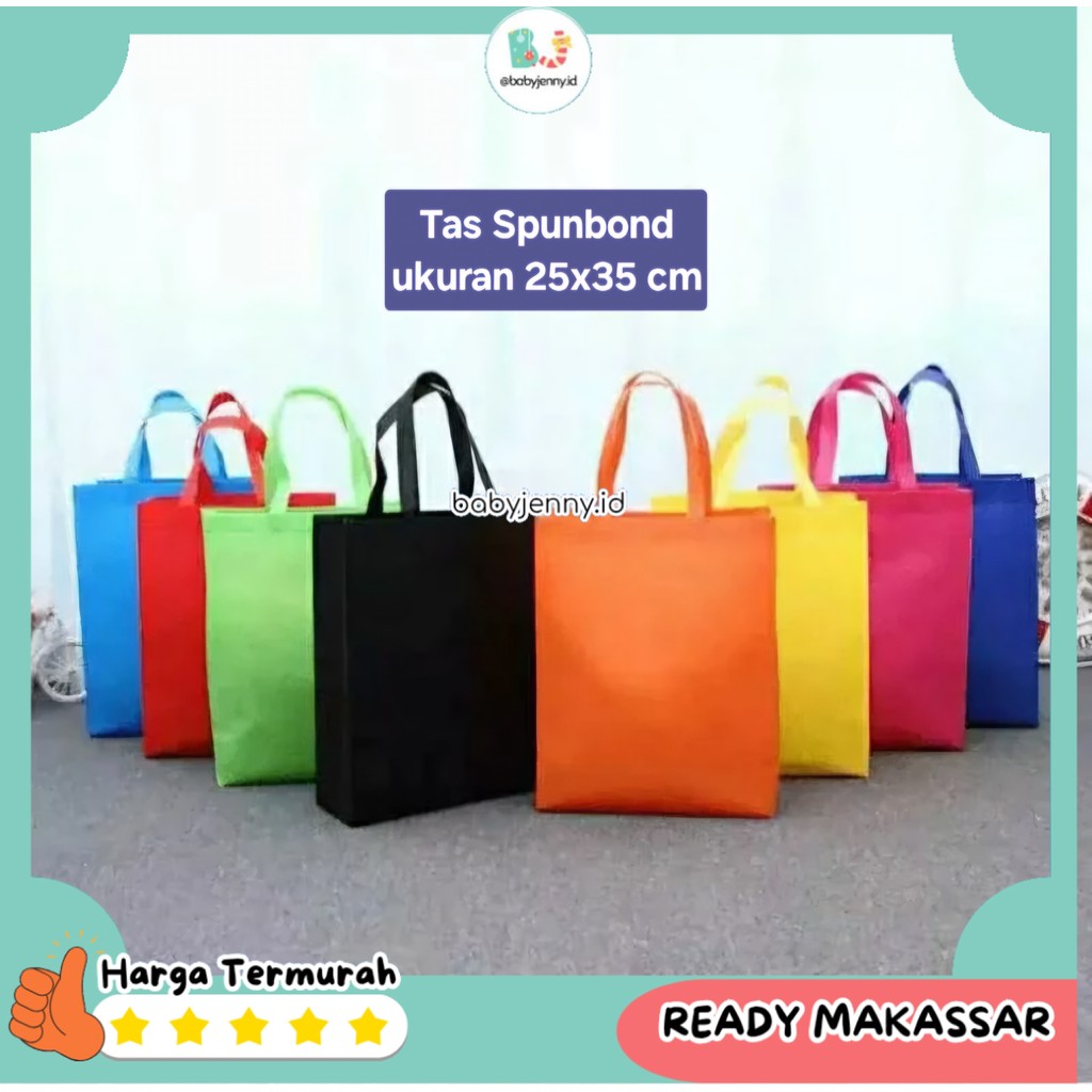 

[babyjenny.id] J275 Tas Spunbond Handle uk 25x35 / Goodie Bag / Tas Kain Kantong Polos Goodiebag Souvenir Hampers Ultah