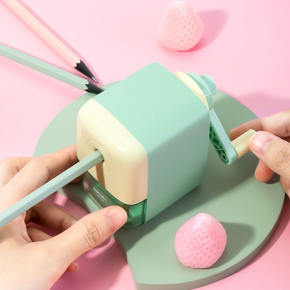 

Handheld Manual Pencil Sharpener Adjustable Gear Reusable Hand Crank Sharpeners Durable Plastic Rotary Pencil Sharpener Student