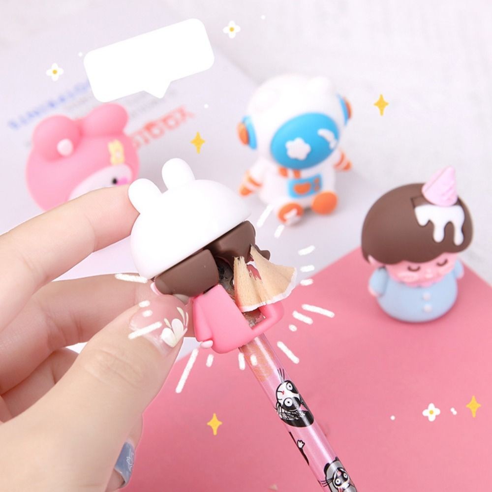 

Kawaii Novelty Soft Silicone Animals Girl Pencil Sharpener Cute Stationery School Office Supplies Mini Portable Gift Prizes Kids