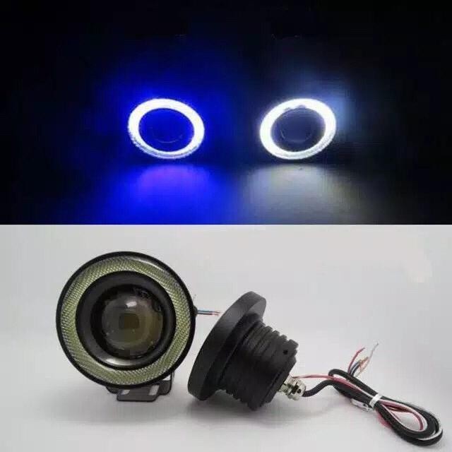 SEPASANG Fog Lamp Angel Eyes LED 89MM eye 89 mm lampu kabut mobil bemper depan sorot foglamp Standin