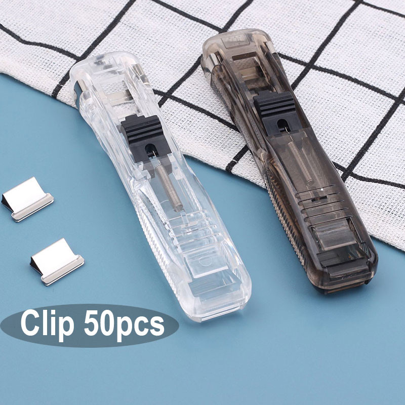 

Fastener +50pcs Clips/Penjepit Kertas Otomatis Fastener/Binder Clipuntuk Kantor Sekolah 11,5cm