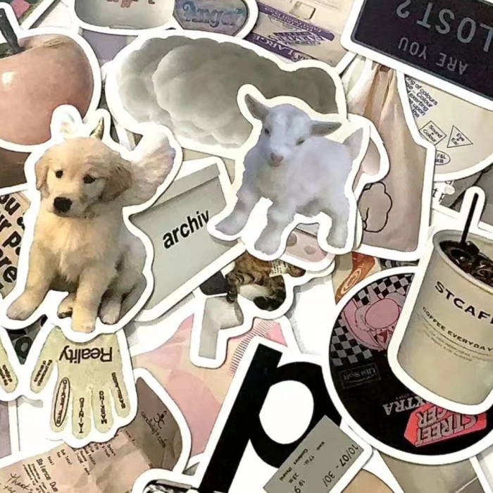 

jessy_mart >> Terlaris<< 57 pcs Vintage Stickers Decorative Sticker Dekorasi Stiker Laptop Hp