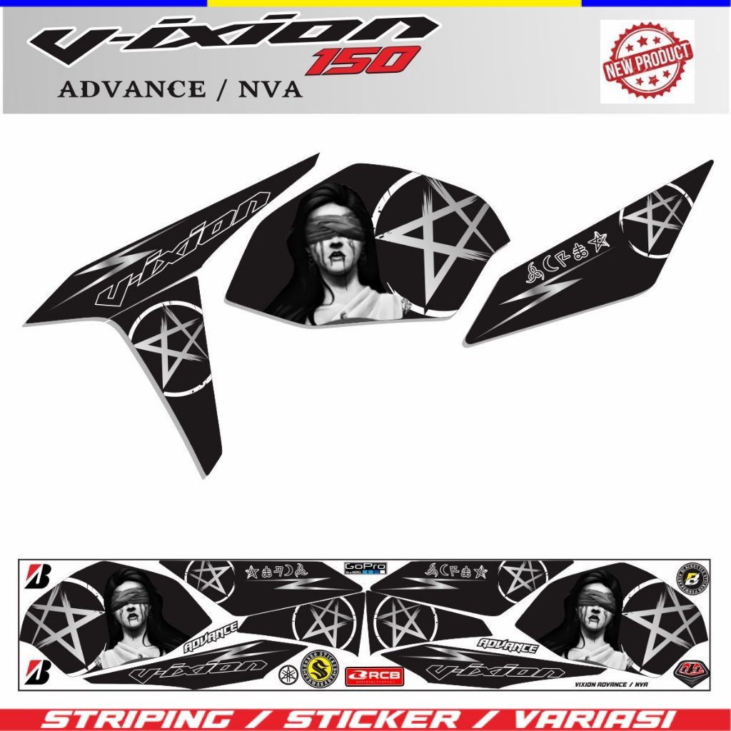 STIKER MOTOR VIXION NVA 150 VARIASI KEREN STRIPING VIXION STRIPING MOTOR