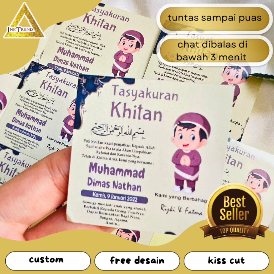 

INKA 7-11 Stiker Tasyakuran Walimatul Khitan anak kotak Murah Tempel Box Nasi Tinggal Tempel