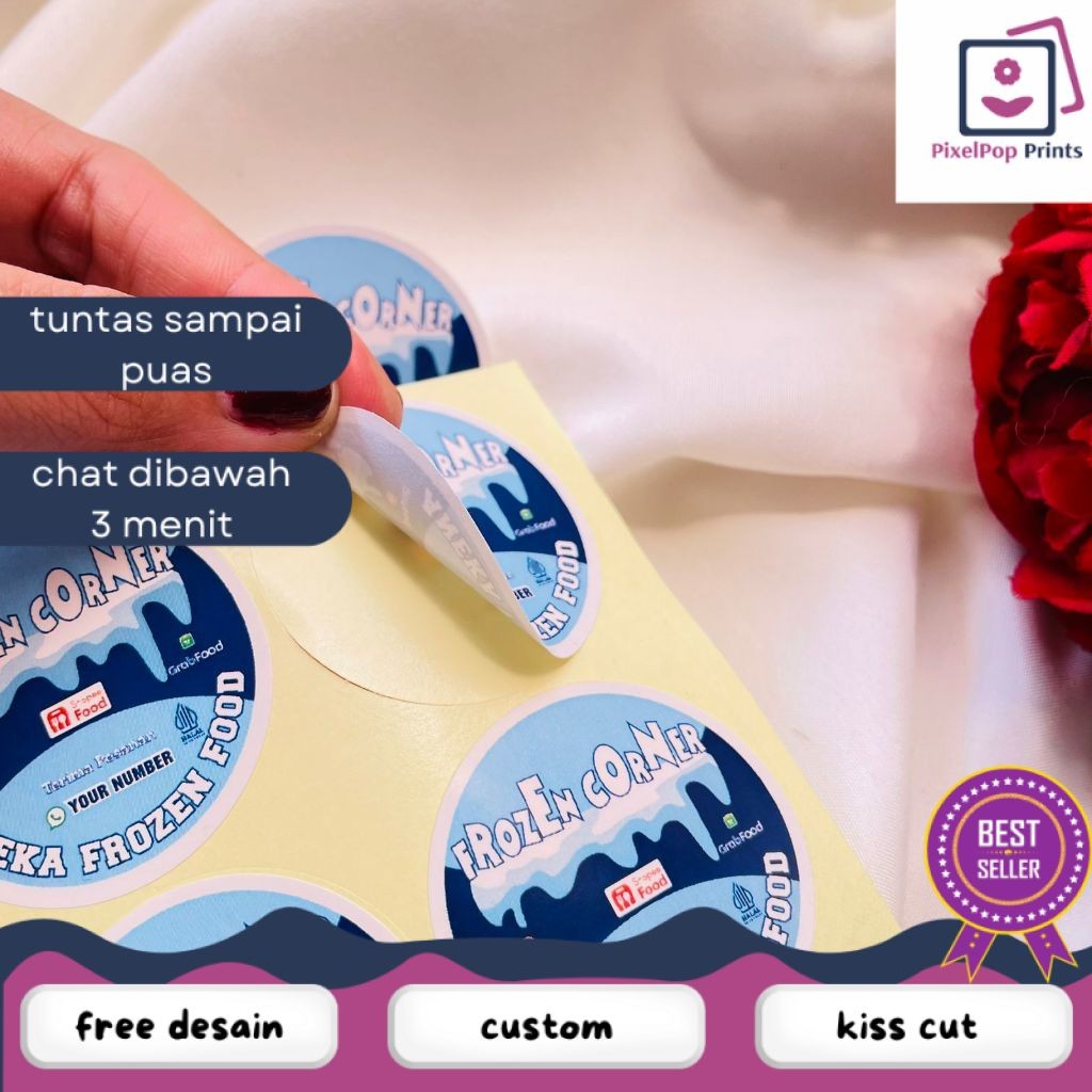 

Opikapip 2-4 Stiker Chromo Makanan Beku Label Free Desain Frozen Food Daging Bulat Murah Uk.Kecil