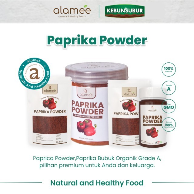

ALAMEE Paprika Bubuk Powder Ground Bumbu Dapur Instan Organik Murni Asli Seasoning Kebunsubur