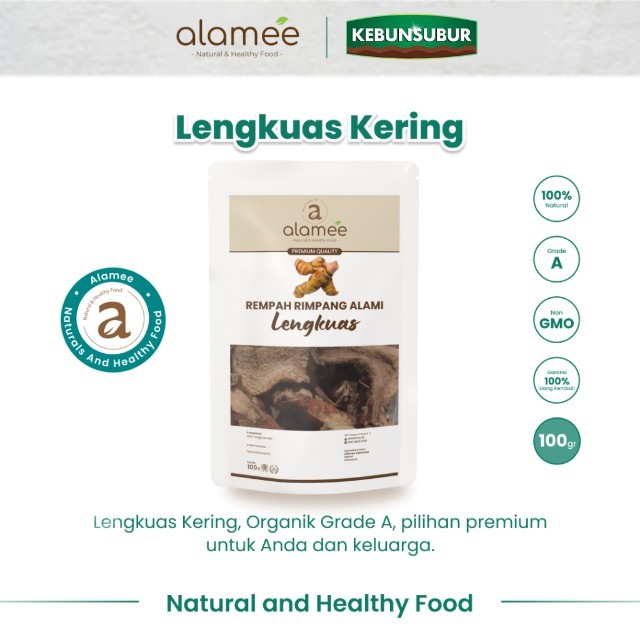

ALAMEE Lengkuas Kering Iris Dried Galangal Rempah Rimpang Organik Alami Spice 100gr Kebunsubur Kebunsubur