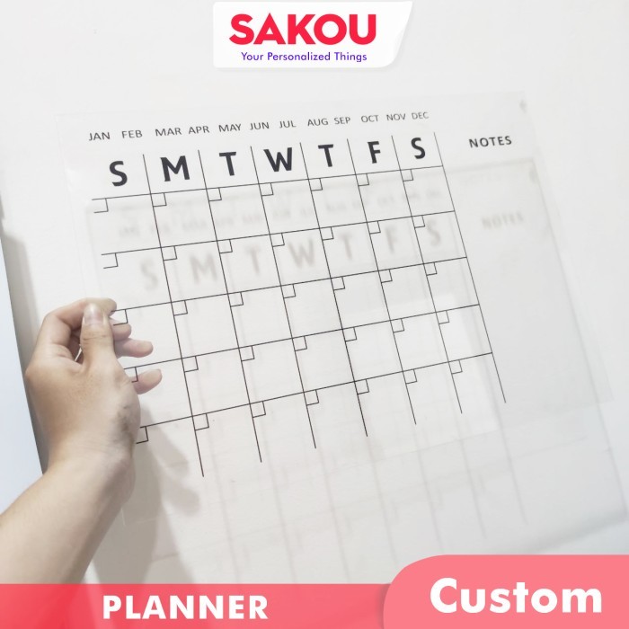 

ANDM Daily Monthly Planner Calendar Kalender Akrilik Harian Acrylic Custom - 20x30