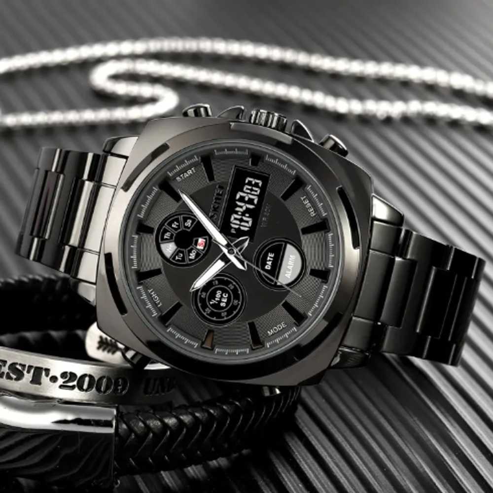 Jam Tangan Pria Luxury Stainless Steel Wristwatch - 1673 SKMEI