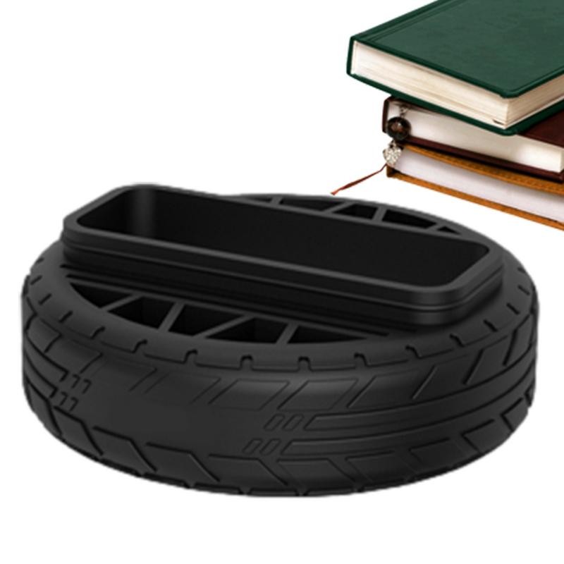 

Pencil Cups For Desk Multifunction Pencil Cup Pens Holder Tire Shaped Silicone Container Storage Organizer Display Box Desk