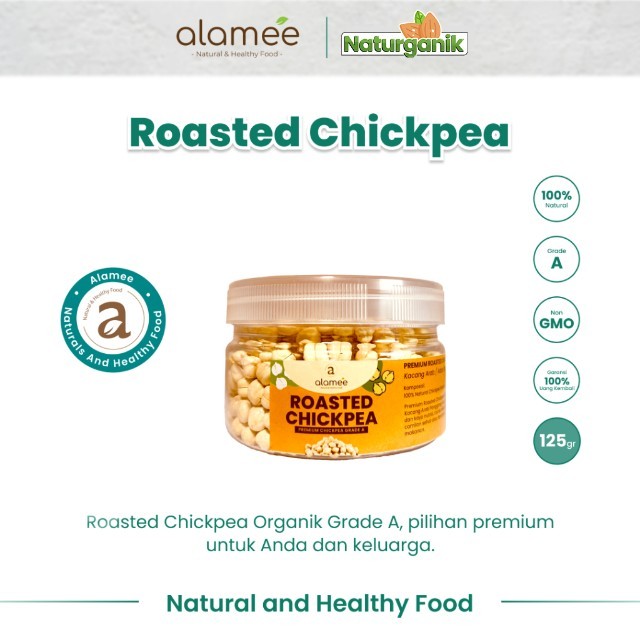 

ALAMEE Kacang Arab Panggang Roasted Chikpea Kacang Adas Gurih Matang Siap Makan PREMIUM 125gr Naturganik