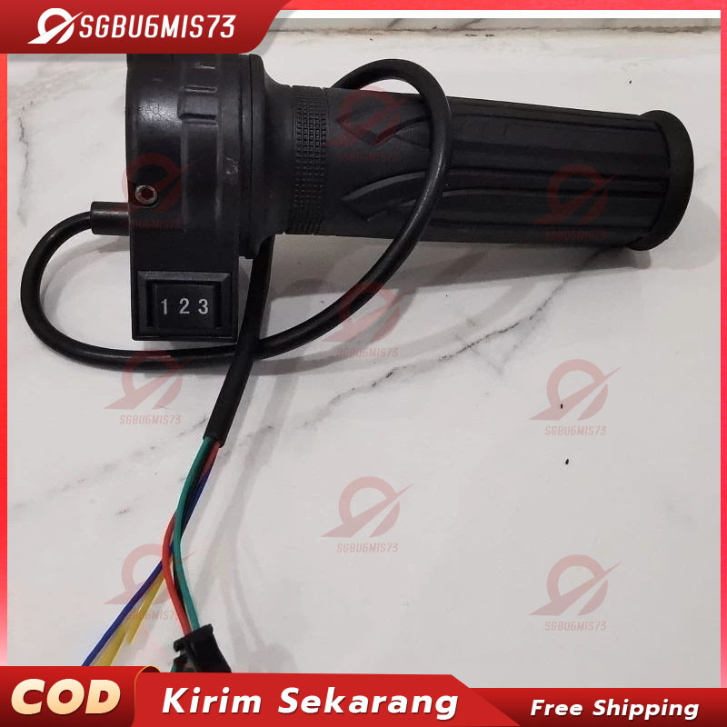[COD]Gas Sepeda Listrik 3 Speed Universal / Handle Grip Gas Sepeda Listrik Konversi Sepeda Elektroni