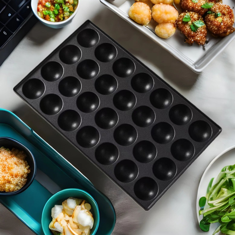 Baking Tray Takoyaki Anti Lengket - Cetakan 28 Lubang Kecil Abby No-Stick