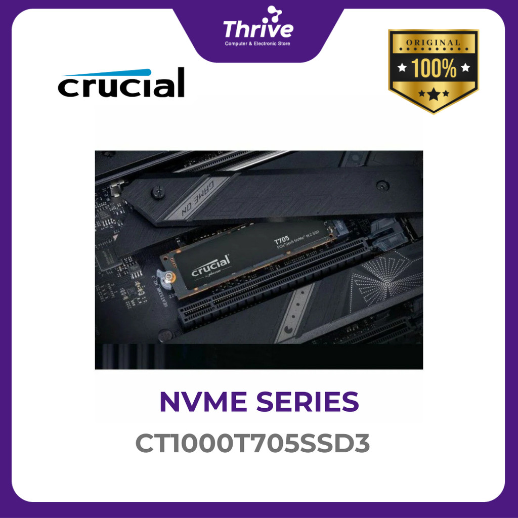 Crucial® T705 1TB PCIe Gen5 NVMe M.2 SSD