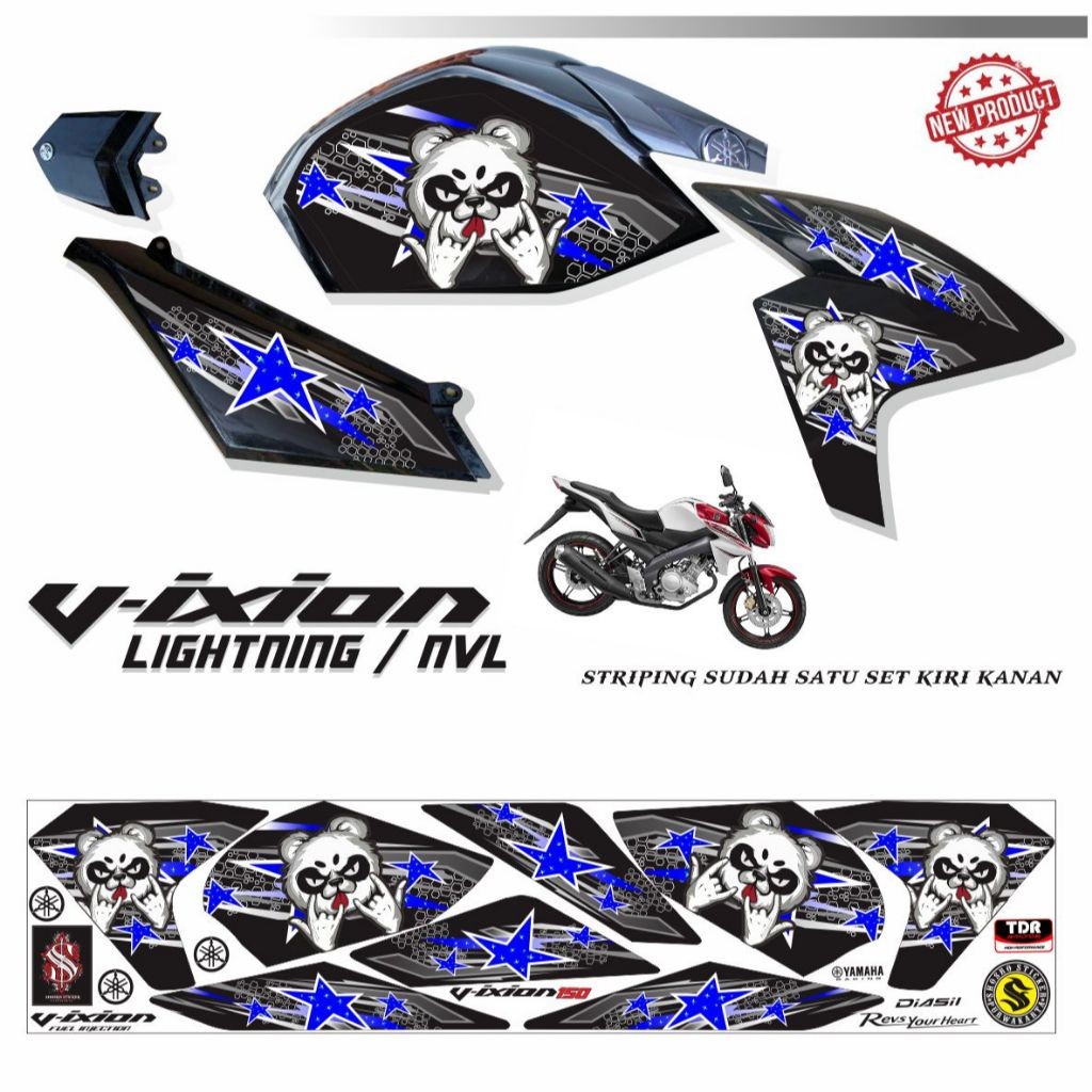 Stiker motor vixion new variasi vixion nvl striping VARIASI MOTOR