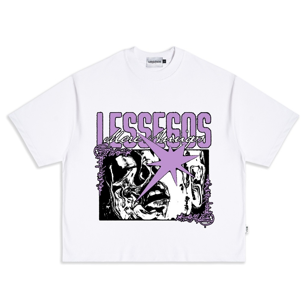 （kaos） Lessegos Boxy Tshirt Fury Heavy Weight 16s Putih