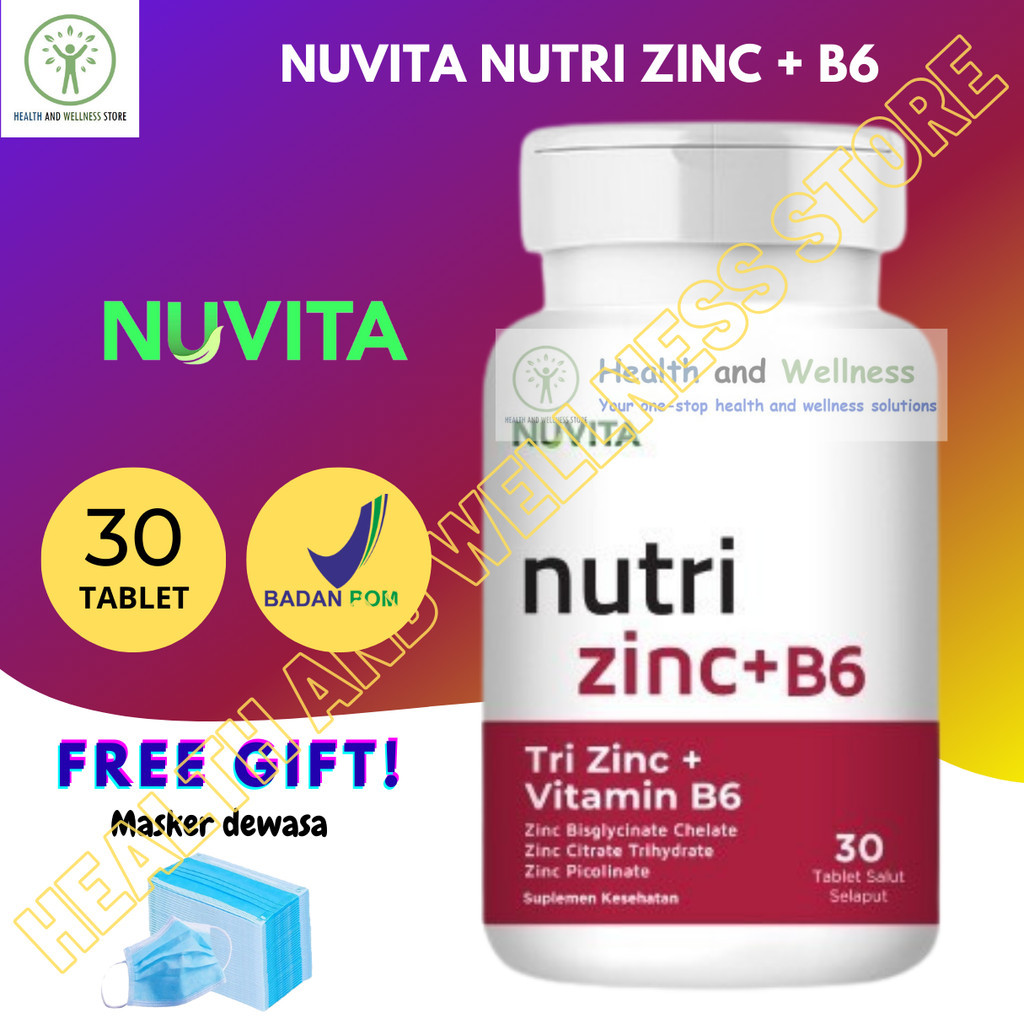 Nuvita Nutri Zinc B6 30 Tablet Tri Zinc + Vitamin B6