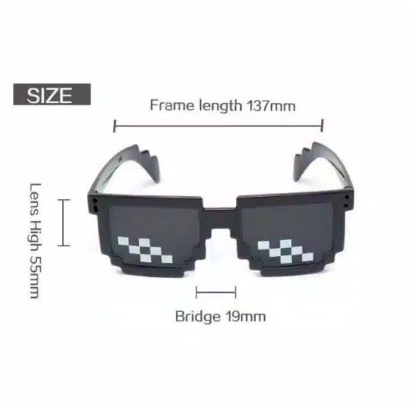 ❣️Promo❣️ (KM6) Kacamata Thug Life Kotak Oversized Kacamata Mozaic Hitam Thug Life Kacamata Tik Tok 