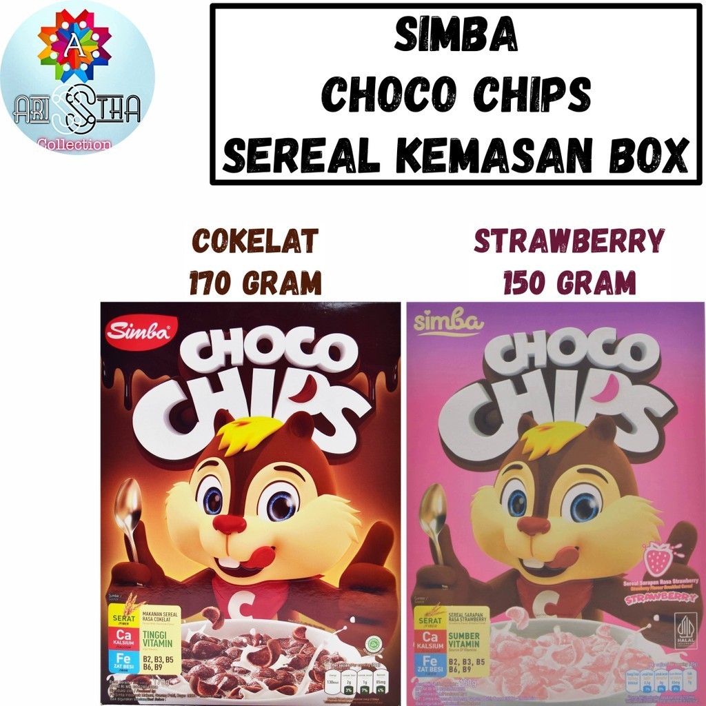 

Simba Choco Chips Sereal Kemasan Box Cokelat 170 Gr Strawberry 150 Gr