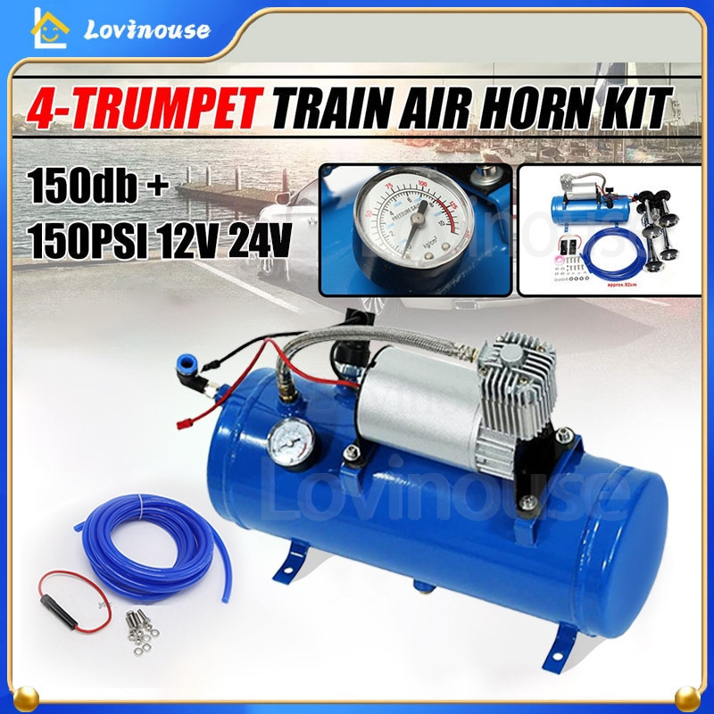 Tabung Kompresor Angin Otomatis 12V 24V 150Psi air compressor portable 6L Suspension Inflator Pump