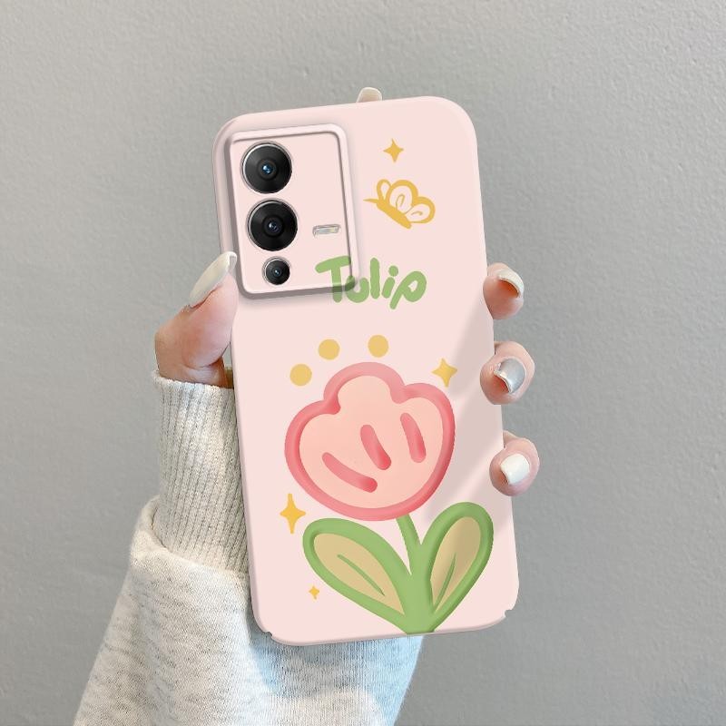 Case HP For VIVO S12 VIVO 5G Casing Cassing Hard Kesing Phone Cesing Hardcase Simple Cartoon Sunflow