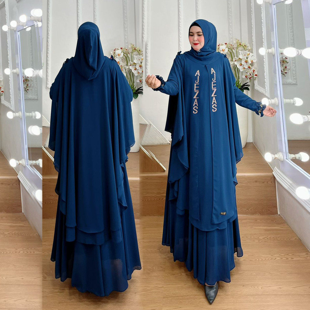 100% Original One Set Gamis Syari Jubah Kode OZANI Bahan Ceruty Babydoll Premium By Ory AjeZas Colle